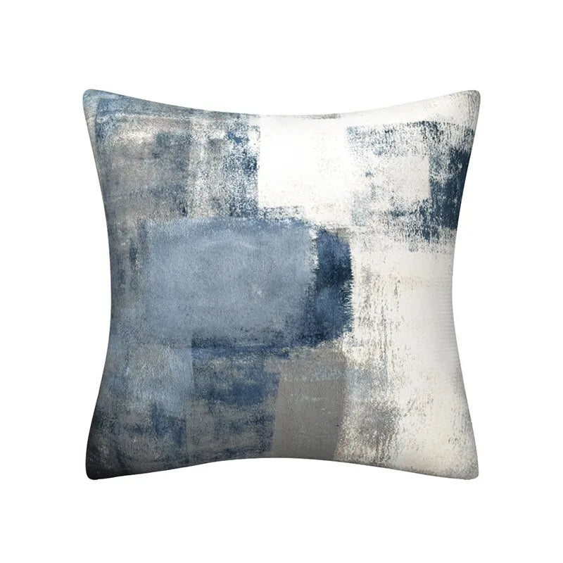 Blue Gray Abstract Pillow Cover