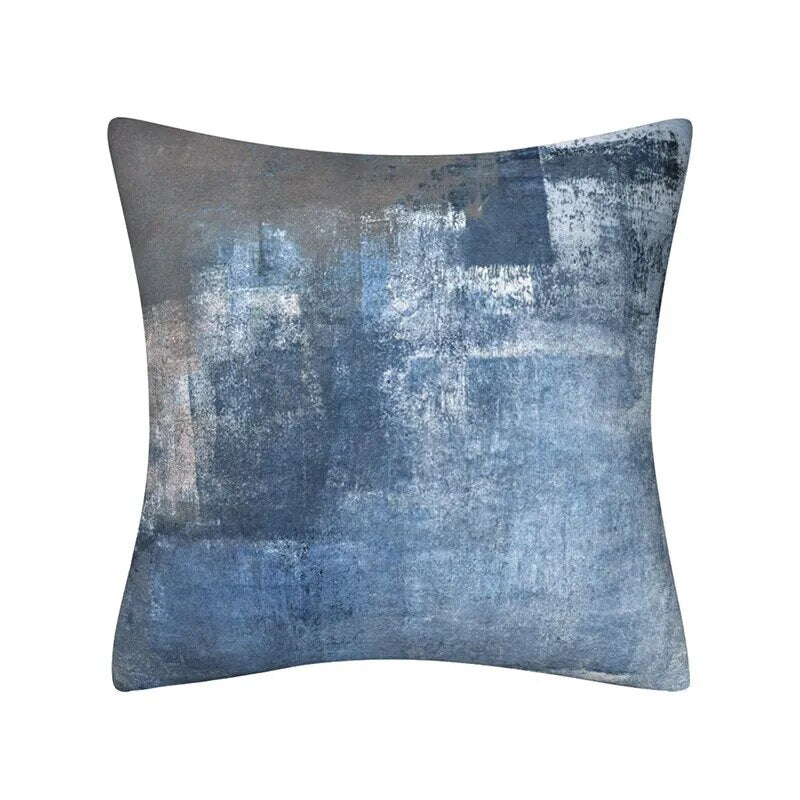 Blue Gray Abstract Pillow Cover