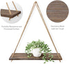 Minimalist Wooden Rope Swing Wall Plant Shelf