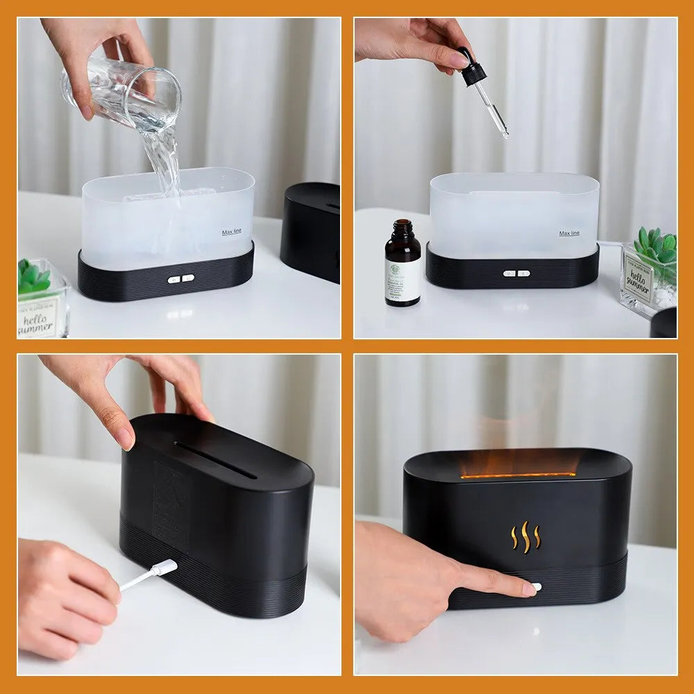 LED Flame Perfume Humidifier