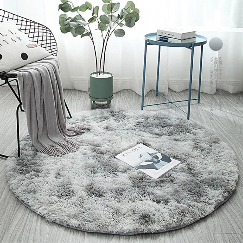 Silver Bubble Kiss Round Rug